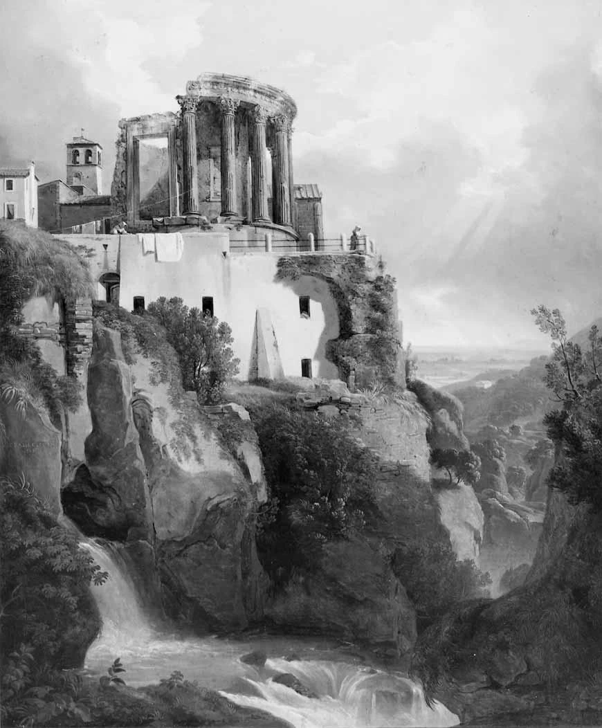 Luigi Basiletti-99-Il tempio della Sibilla o della Fortuna a Tivoli